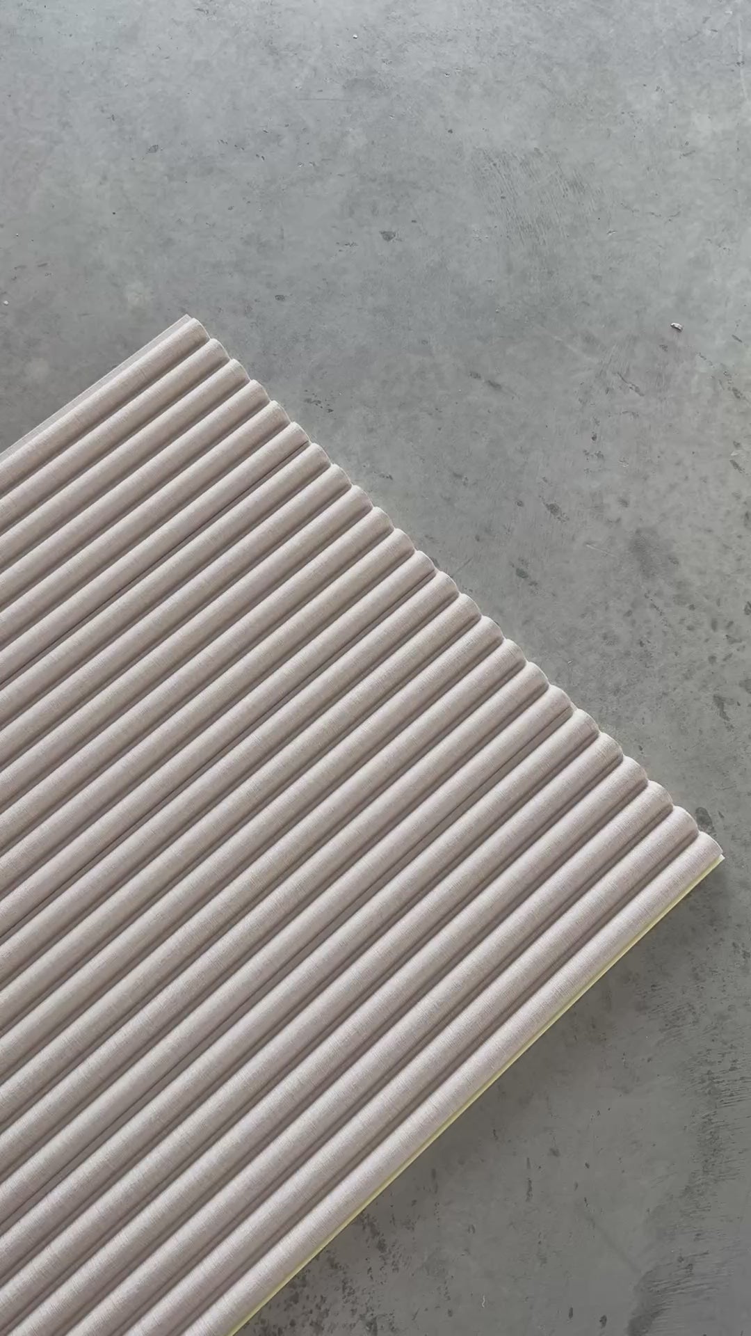 Load video: FluteSlat™ Paris Ivory Linen Wall Panel